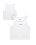Sisu Womens White Rib Crop Tank